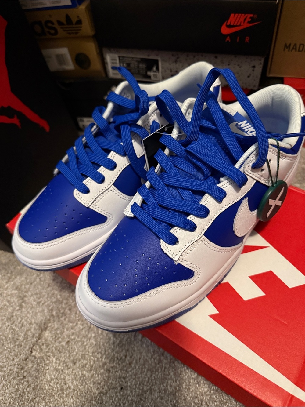 Brand New Nike Dunk-White and Royal Blue Low-Top Sneakers